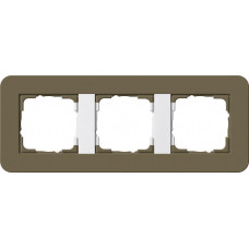 Рамка 3-постовая Gira E3 дымчатый/белый глянцевый 0213416