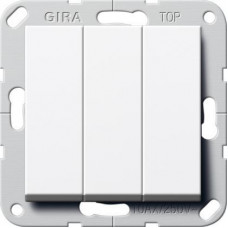 Переключатель трехклавишный Gira System 55 чисто-белый глянцевый 283203