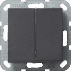 Переключатель кнопочный двухклавишный перекрестный Gira System 55 10A 250V антрацит 012828