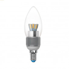 Лампа светодиодная (07891) Uniel E14 5W 4500K прозрачная LED-C37P-5W/NW/E14/CL