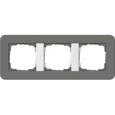 Рамка 3-постовая Gira E3 темно-серый/белый глянцевый 0213413