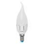 Лампа светодиодная диммируемая Uniel E14 6W 4500K матовая LED-CW37-6W/NW/E14/FR/DIM PLP01WH UL-00000727